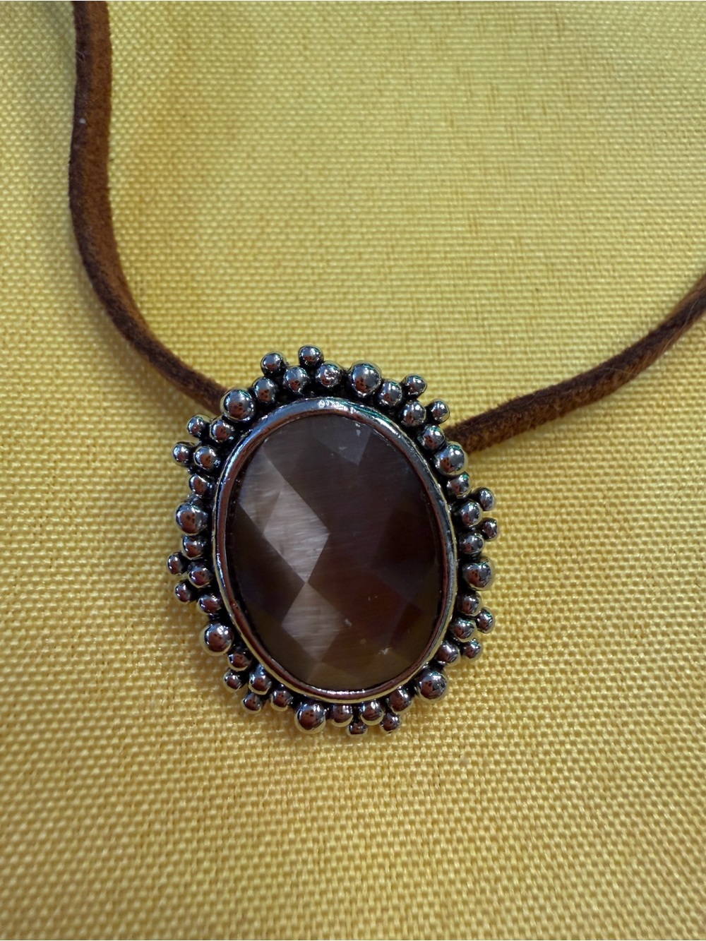 Park Lane Brown Faceted Pendant Cord Necklace New